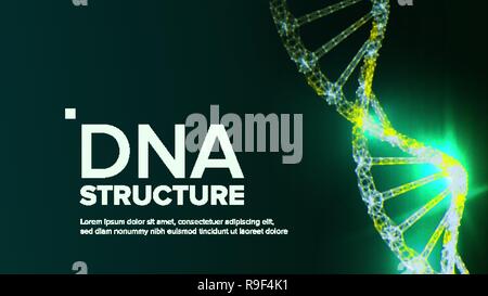 Dna Structure Vector. Abstract Helix. Futuristic Code. Illustration Stock Vector