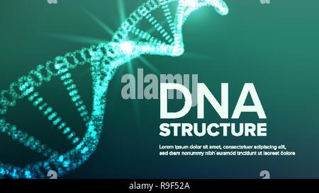 Dna Structure Vector. Abstract Helix. Genetic Molecule. Futuristic Code. Illustration Stock Vector