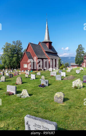 Norway, Stave Churches. The medieval Hegge Stave Church (Hegge stavkyrkje), Hegge, Oppland, Norway Stock Photo