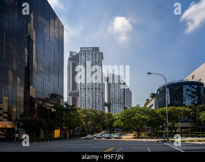 View of the Pinnacle Duxton high rise housing complex, a landmark building, in Cantonment Road, Singapore taken on 27 October 2013 Stock Photo