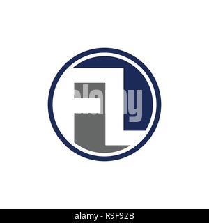 Initial FL letter logo design isolated on white background Stock Vector