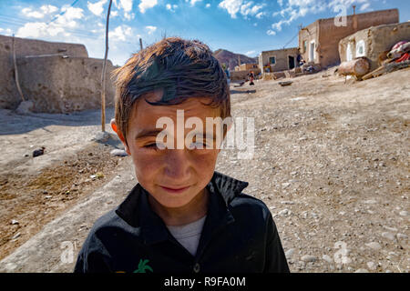 A rural kid in one of the Zanjan's village, Iran Stock Photo