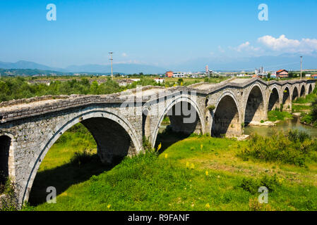 Terzijski Bridge (Tailor's Bridge), an Ottoman bridge, over Erenik river, Gjakova, Kosovo Stock Photo