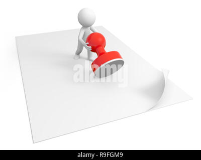 Stamp,seal,A people using a stamp Stock Photo