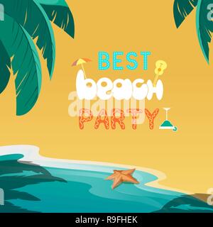 Summer time beach party fun flyer. Stock Vector