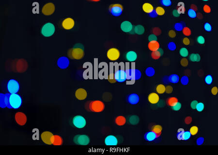 Abstract colorful blurred out of focus lights, bokeh background Stock Photo