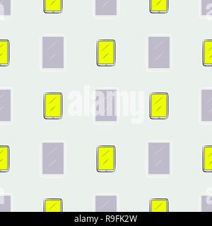 Seamless abstract handphone or mobilephone illustrations background. Vector artwork. Stock Vector