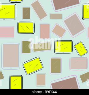 Seamless handphone or mobilephone abstract, hand drawn texture, backdrop or background. Vector artwork. Stock Vector