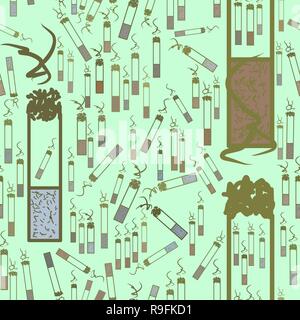 Seamless abstract cigarette illustrations background. Vector artwork. Stock Vector
