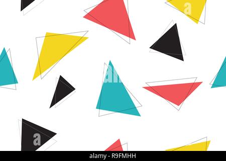 Abstract, seamless pattern made with colorful triangle shapes. Modern vector background for graphic design. Stock Vector