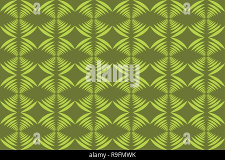 Abstract, seamless background pattern made with geometric shapes in light and dark green color. Stock Vector