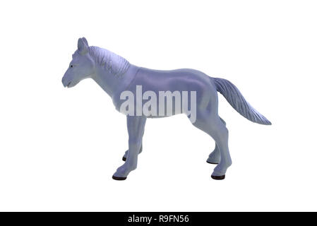 plastic toy horse isolated over white background Stock Photo
