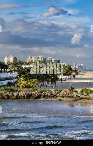 Seawall at Fort Lauderdale Beach Stock Photo