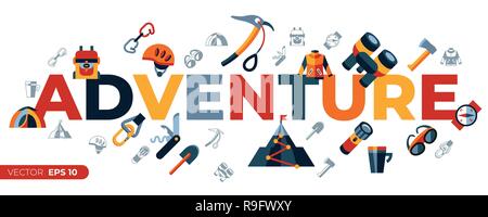 Digital vector mountaineering technology icons set infographics Stock Vector