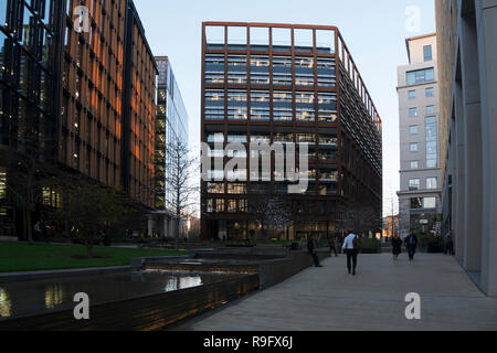 The offices of Google HQ in St Pancras Square in the St Pancras shopping and office district in N1C, London, UK. Stock Photo