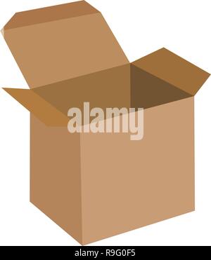 Open flat box. vector illustration icon eps 10 Stock Vector