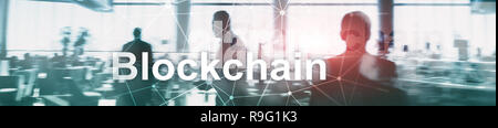 Blockchain revolution, innovation technology in modern business. Website header banner. Stock Photo