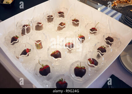 catering services background with snacks on guests table in restaurant at event party Stock Photo