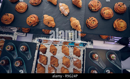 catering services background with snacks on guests table in restaurant at event party Stock Photo