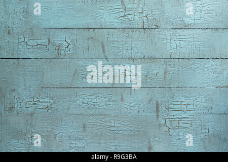Old blue weathered pine wood plank table top background Stock Photo