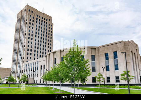 North Dakota Capital Building in Bismarck, ND Stock Photo