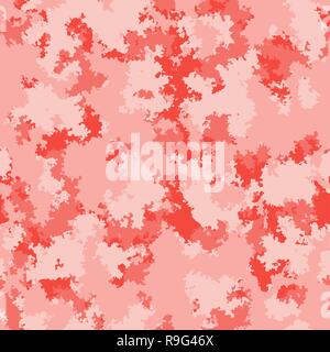 Fashion camo surface design. Digital tile camouflage pattern. Living coral marble color clouds seamless pattern fashion camo design. Trendy camouflage Stock Vector