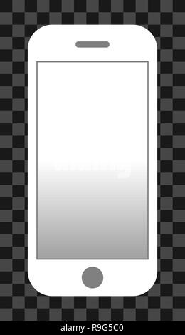 Smartphone icon - white with turned on white gradient screen, isolated - vector illustration Stock Vector