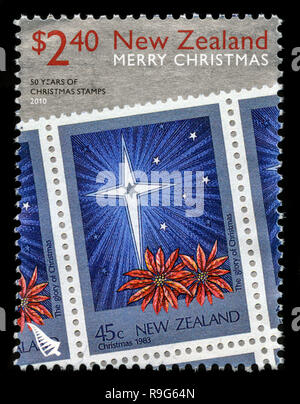 Postage stamp from New Zealand in the Christmas 2010 series Stock Photo