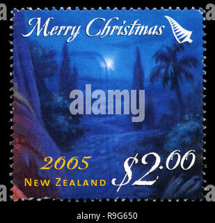 Postage stamp from New Zealand in the Christmas 2005 series Stock Photo