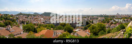 Panoramic view of the city of Plovdiv from Nebet tere Stock Photo