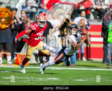 Halftime. 23rd Dec, 2018. Chicago Bears wide receiver Allen Robinson (12) in action during the NFL football game between the Chicago Bears and the San Francisco 49ers at Levi's Stadium in Santa Clara, CA. The 49ers lead the Bears 9-7 at halftime. Damon Tarver/Cal Sport Media/Alamy Live News Stock Photo