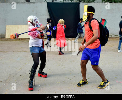 Mumbai, India. 23rd Dec, 2018. Cosplayers seen acting for a photo during the second day of the 8th 'Mumbai Comic Con 2018' at Bombay Exhibition Center in Mumbai. Credit: Azhar Khan/SOPA Images/ZUMA Wire/Alamy Live News Stock Photo