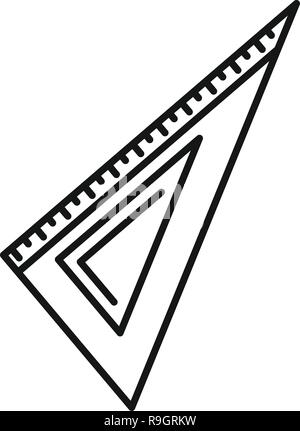 Angle ruler icon. Outline angle ruler vector icon for web design isolated on white background Stock Vector