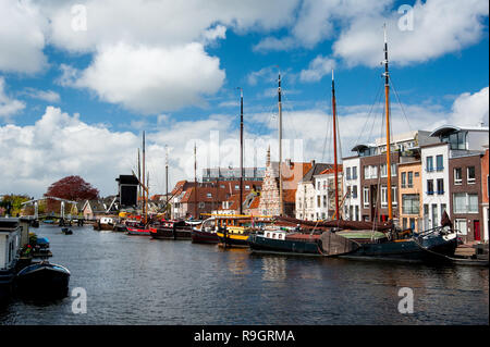 Scenic view of the city center of Leiden, The Netherlands Stock Photo