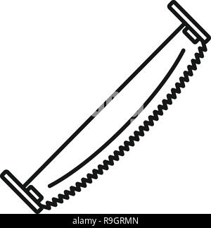 Saw two hand icon. Outline saw two hand vector icon for web design isolated on white background Stock Vector