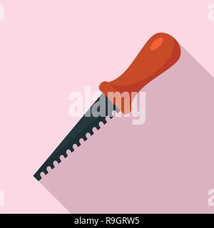 Small saw icon. Flat illustration of small saw vector icon for web design Stock Vector