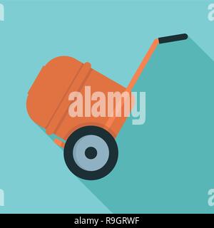Concrete mixer icon. Flat illustration of concrete mixer vector icon for web design Stock Vector