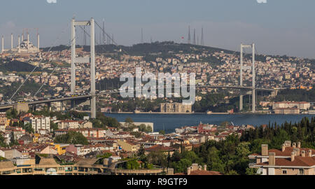 Istanbul, Turkey - Istanbul has many famous and important bridges, with the Bosphorus Bridge and the Fatih Sultan Mehmet Bridge above the others Stock Photo