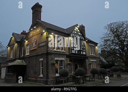 Walton Arms Pub at dusk, 148 Old Chester Rd, Higher Walton, Warrington, Cheshire, North West England, UK,  WA4 6TG Stock Photo
