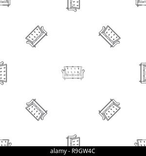 Leather sofa icon. Outline illustration of leather sofa vector icon for web design isolated on white background Stock Vector