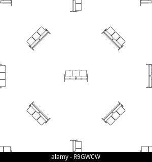 Retro sofa icon. Outline illustration of retro sofa vector icon for web design isolated on white background Stock Vector