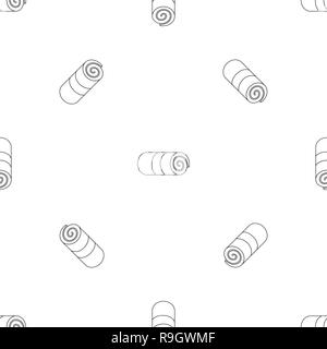 Rolled towel icon. Outline illustration of rolled towel vector icon for web design isolated on white background Stock Vector