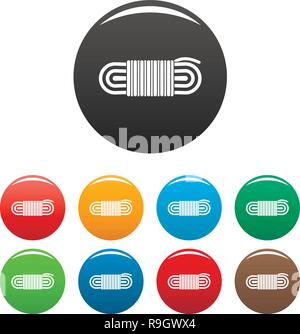Rope icons set 9 color vector isolated on white for any design Stock Vector
