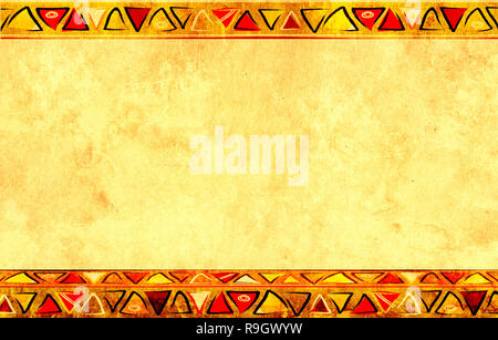 Grunge background with African traditional patterns Stock Photo