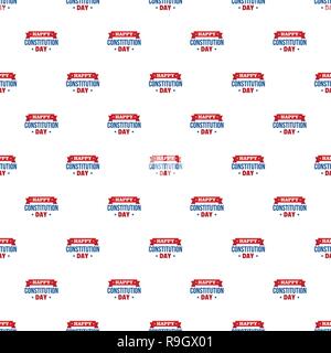 Constitution day badge pattern seamless vector repeat for any web design Stock Vector
