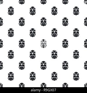 Tiki idol mask pattern seamless vector repeat geometric for any web design Stock Vector