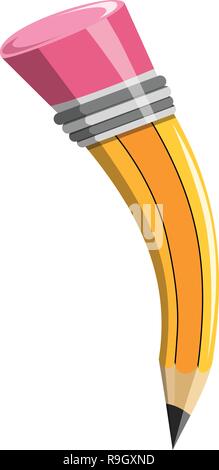 Cartoon Pencil isolated on white Stock Vector