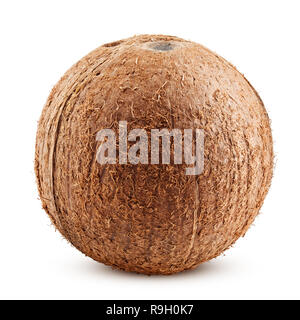 coconuts whole, isolated on white background, clipping path, full depth of field Stock Photo