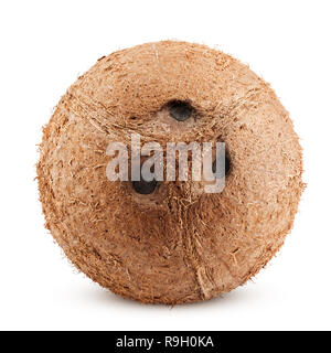 coconuts whole, isolated on white background, clipping path, full depth of field Stock Photo