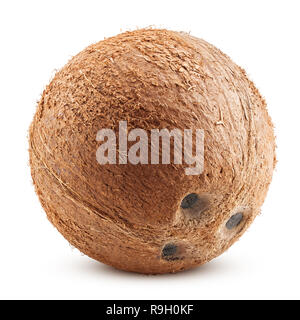 coconuts whole, isolated on white background, clipping path, full depth of field Stock Photo